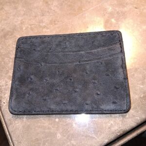 Genuine mens suede ostrich cardholder NEW!